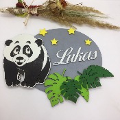 Plaque de porte personnalise panda et prnom 