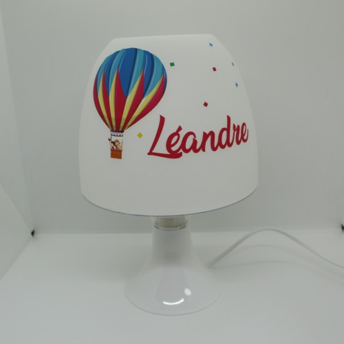 Lampe de chevet personnalisée mogolfière et prénom