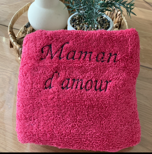 Serviette broder Maman d'amour 1m x 50 cm