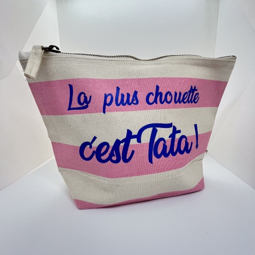 Trousse de toilette personnalisée La plus chouette c'est tata