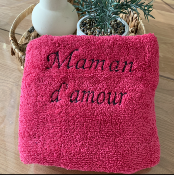 Serviette broder Maman d'amour 1m x 50 cm